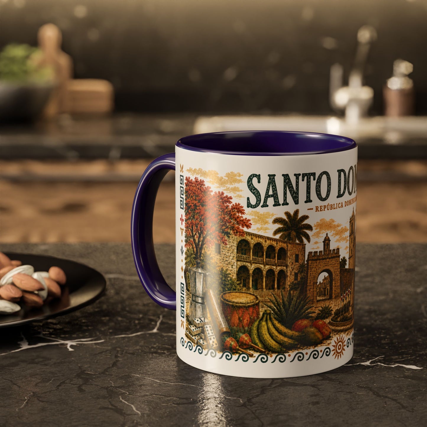 Santo Domingo Dominican Republic Mug | Illustration Ceramic Coffee Mug | Dominican Souvenir Gift
