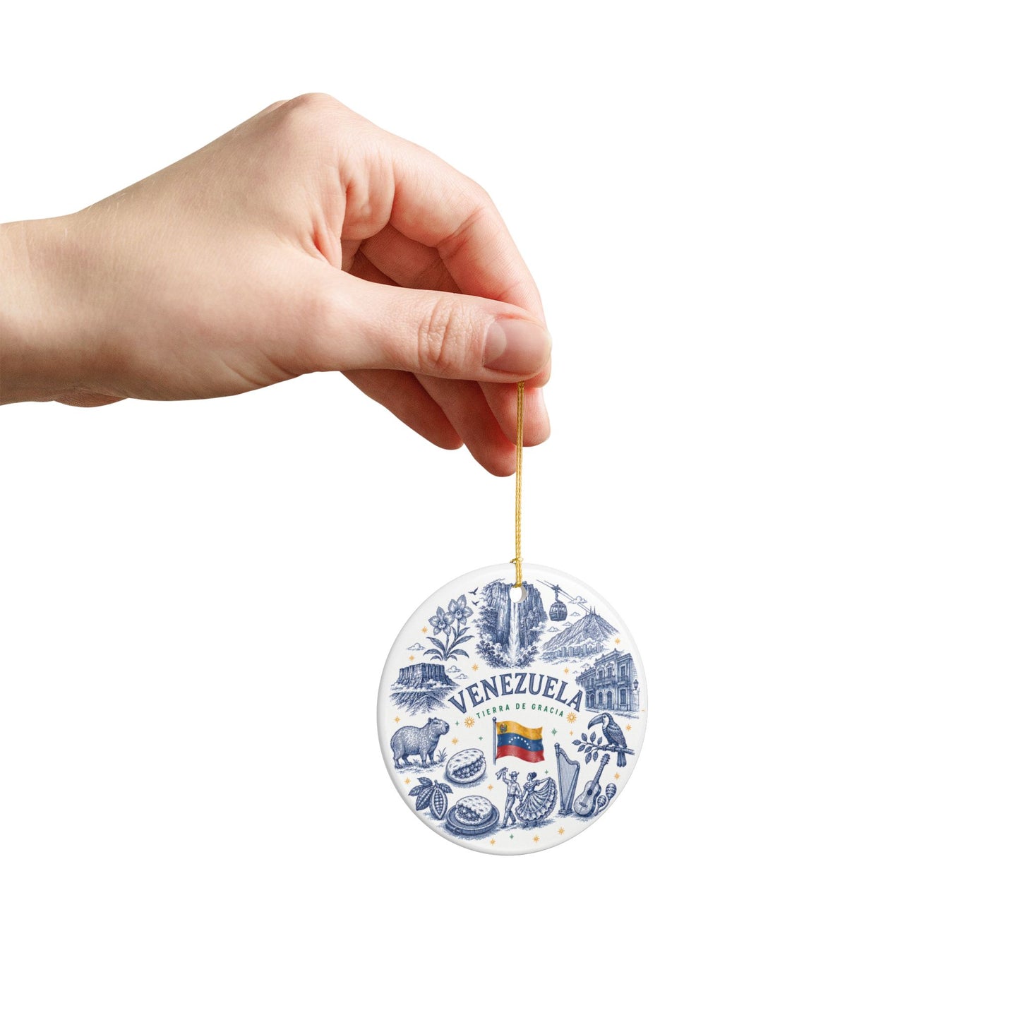 Venezuela Illustration Ceramic Ornament