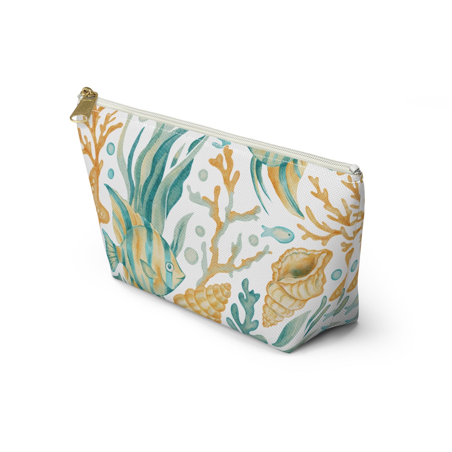 Coastal Coral Reef Cosmetic Pouch | Zipper Makeup Bag