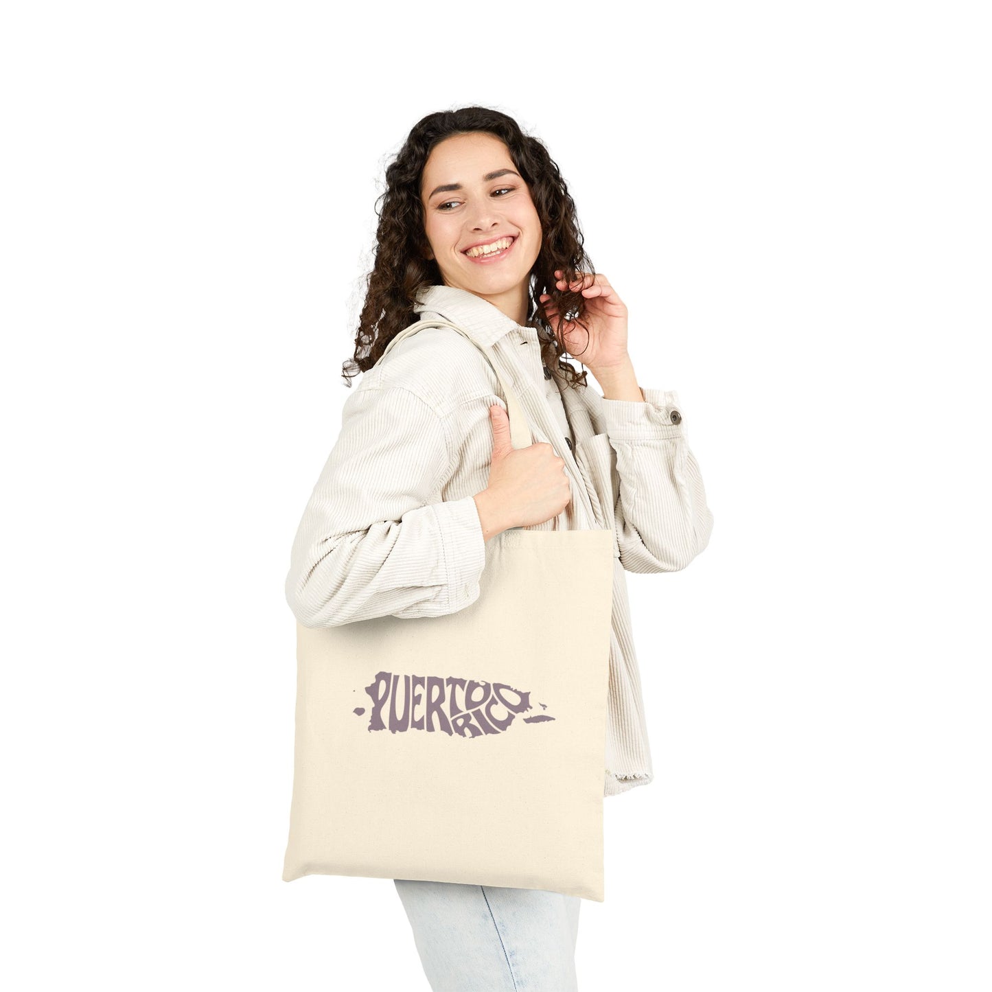 Puerto Rico Vintage Postage Stamp Canvas Tote Bag | Eco-Friendly Reusable Shopping Bag