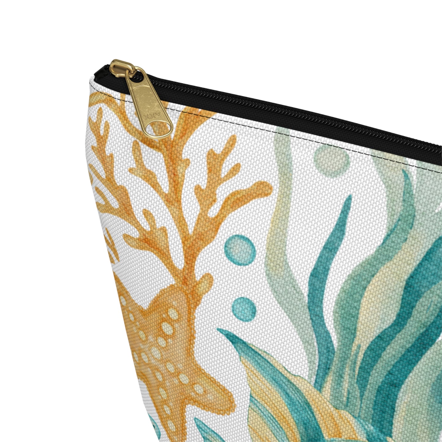 Coastal Coral Reef Cosmetic Pouch | Zipper Makeup Bag