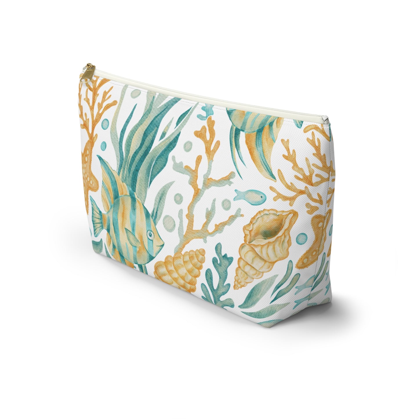 Coastal Coral Reef Cosmetic Pouch | Zipper Makeup Bag