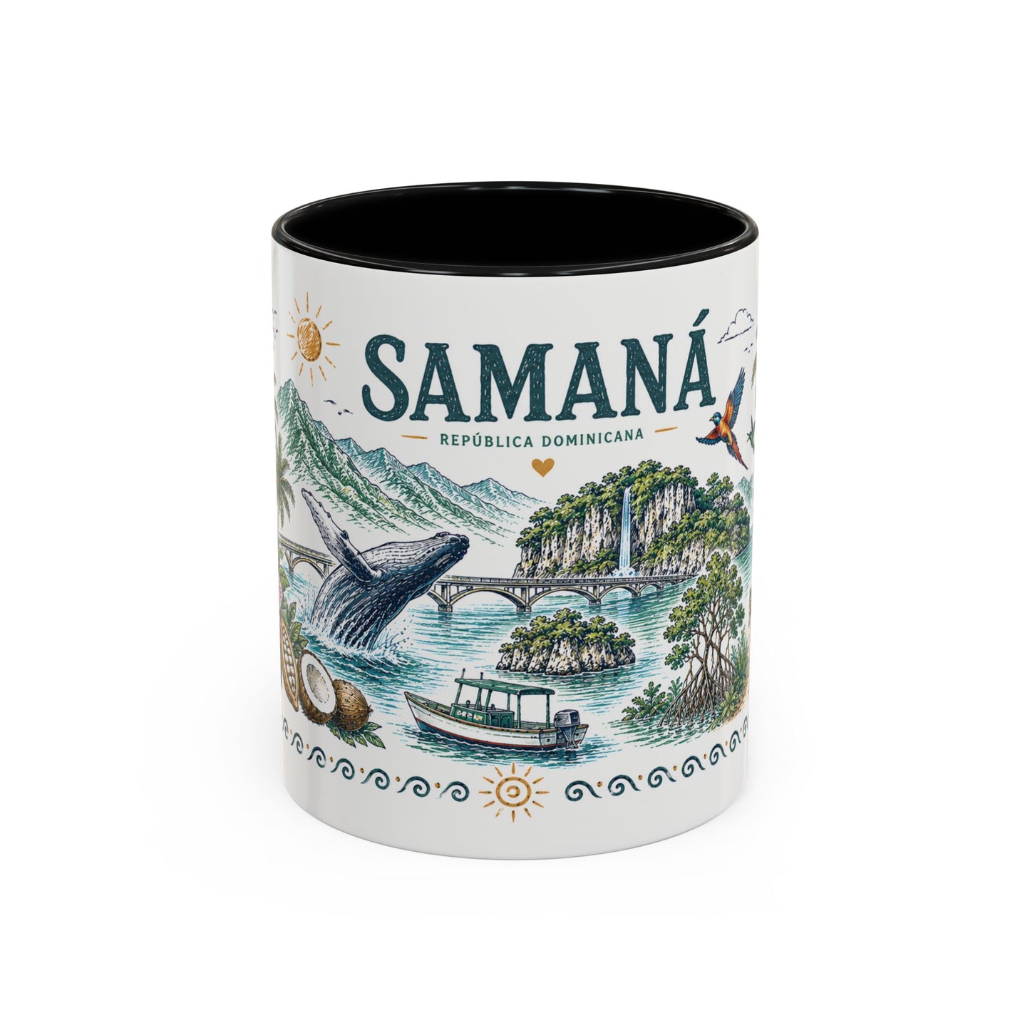 Samana Dominican Republic Coffee Mug — Illustrated Island Travel Souvenir (11/15oz)