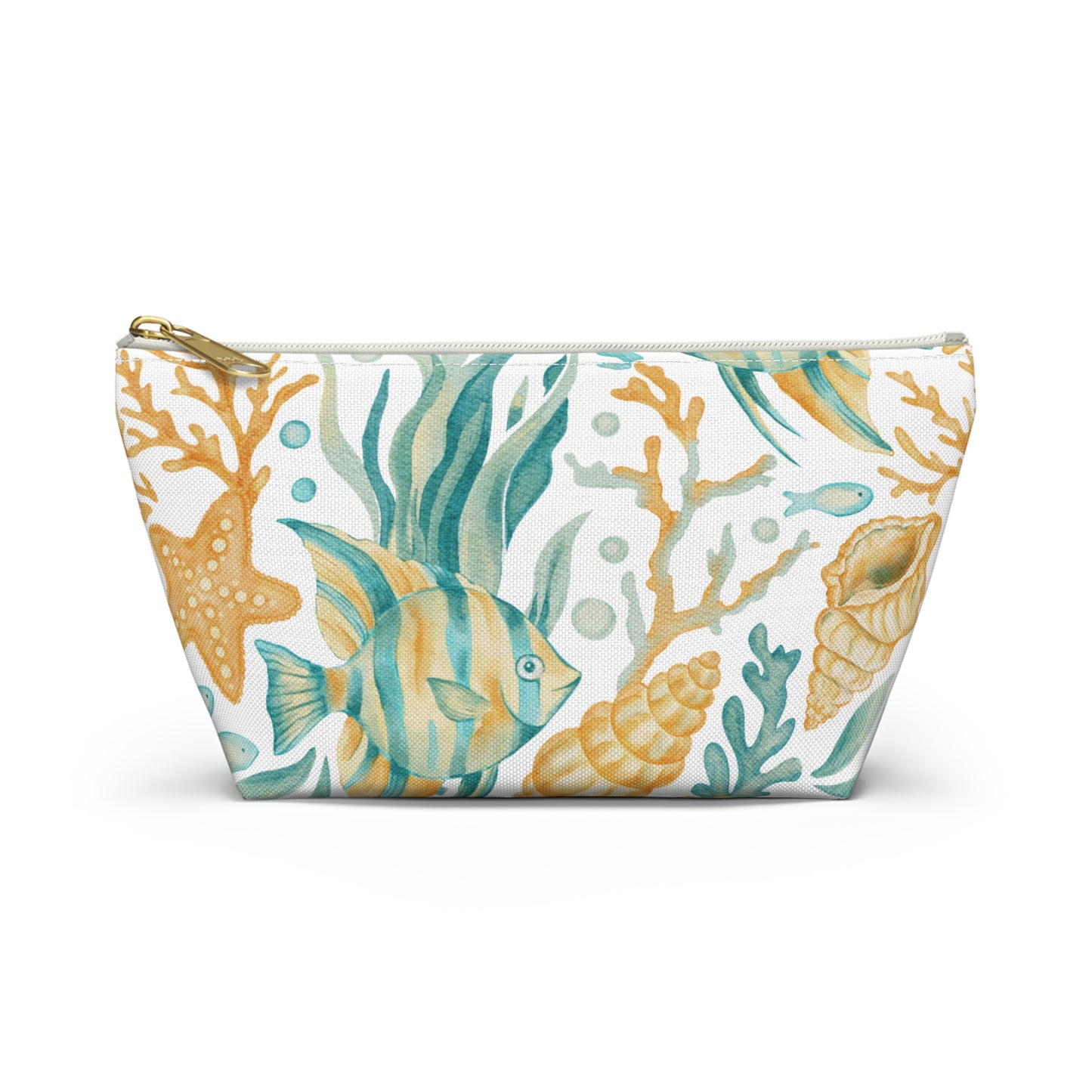 Coastal Coral Reef Cosmetic Pouch | Zipper Makeup Bag