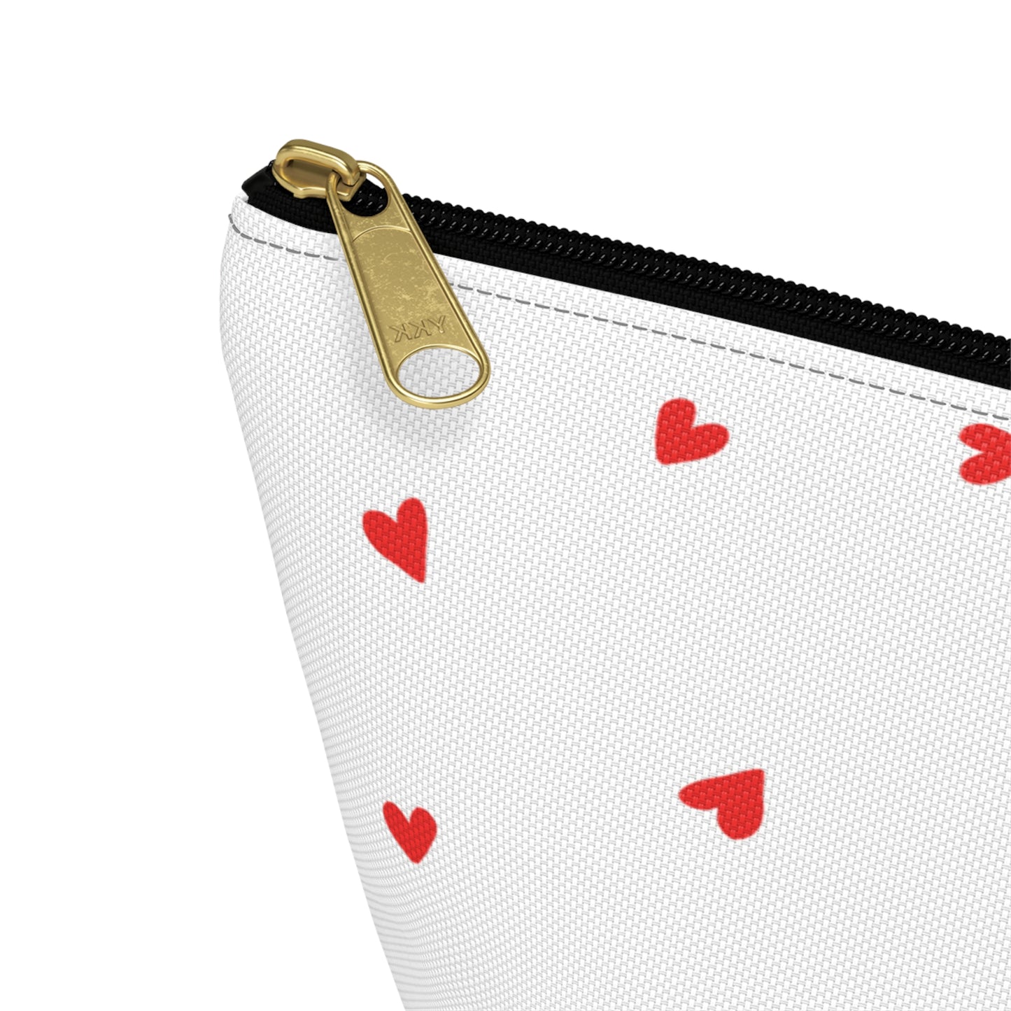 Heart Print Cosmetic Pouch | Zipper Makeup Bag