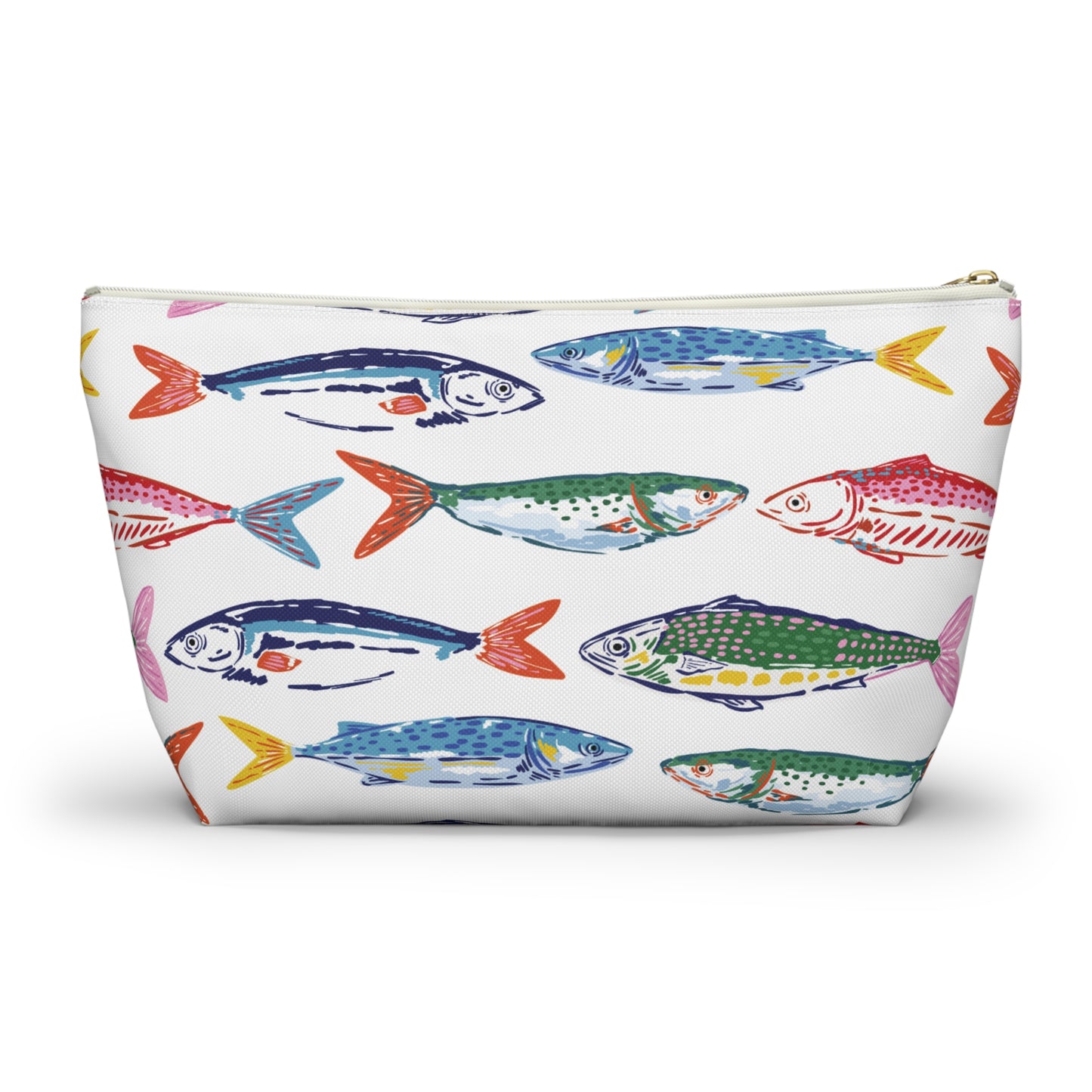 Fish Pattern Cosmetic Pouch | Zipper Makeup Bag