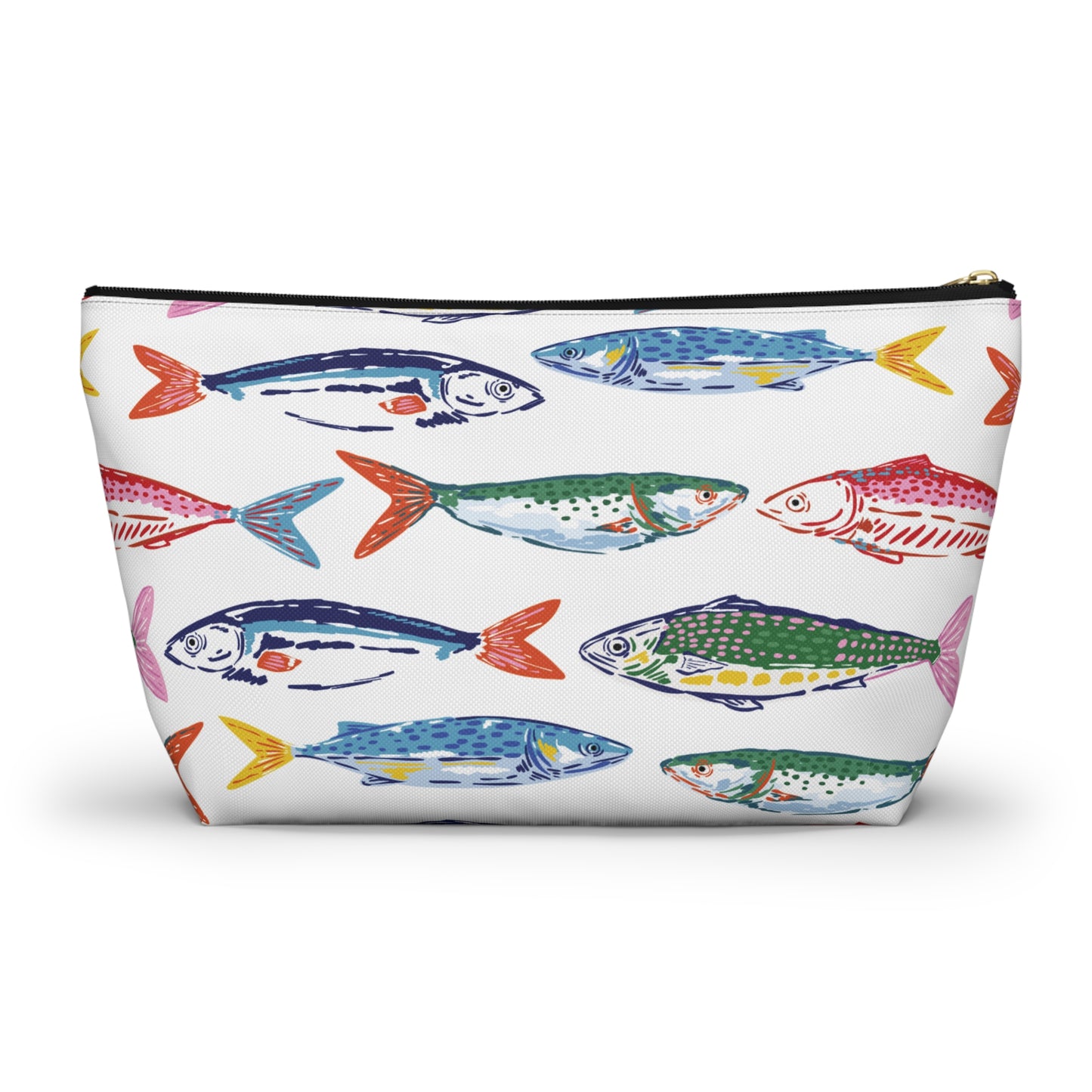Fish Pattern Cosmetic Pouch | Zipper Makeup Bag