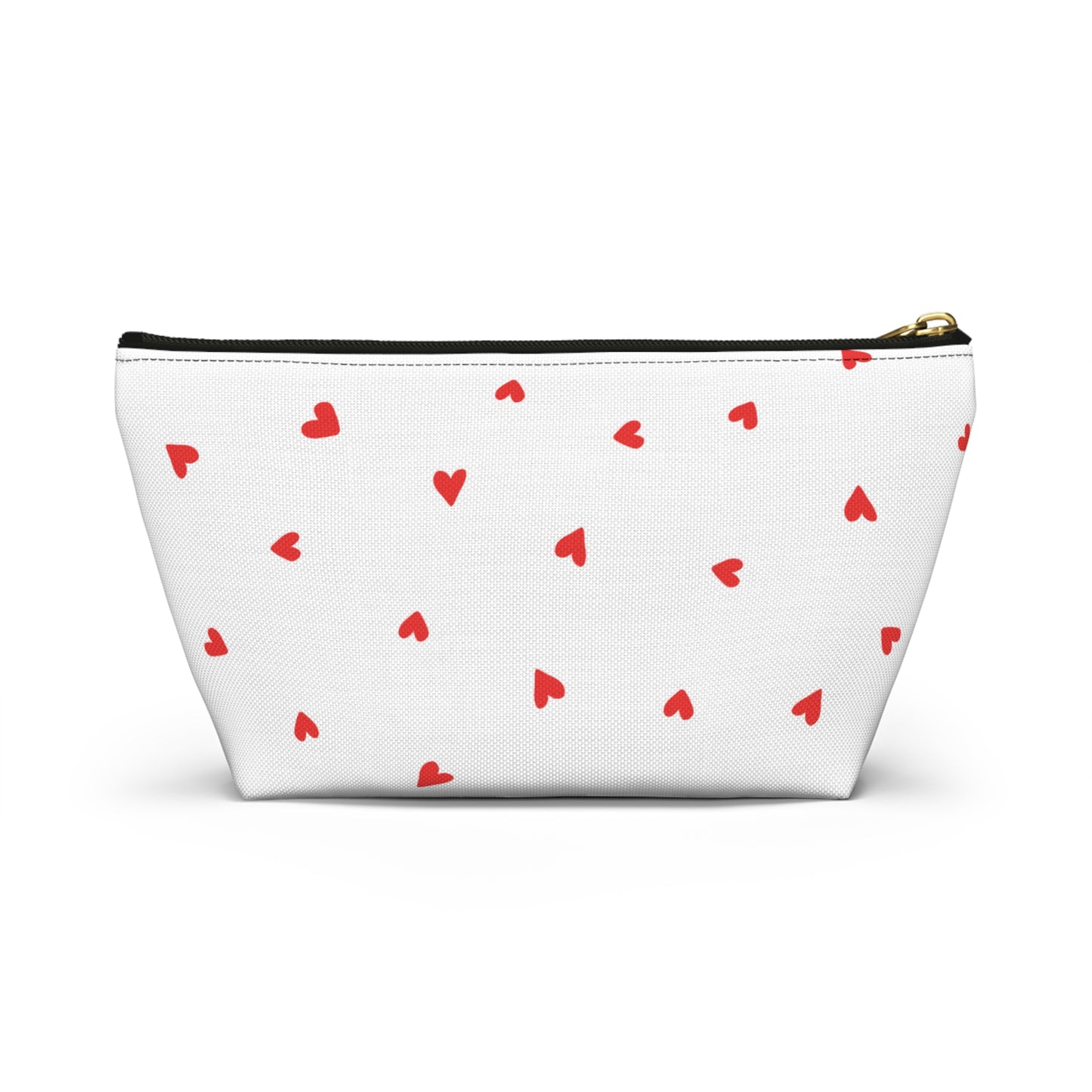 Heart Print Cosmetic Pouch | Zipper Makeup Bag