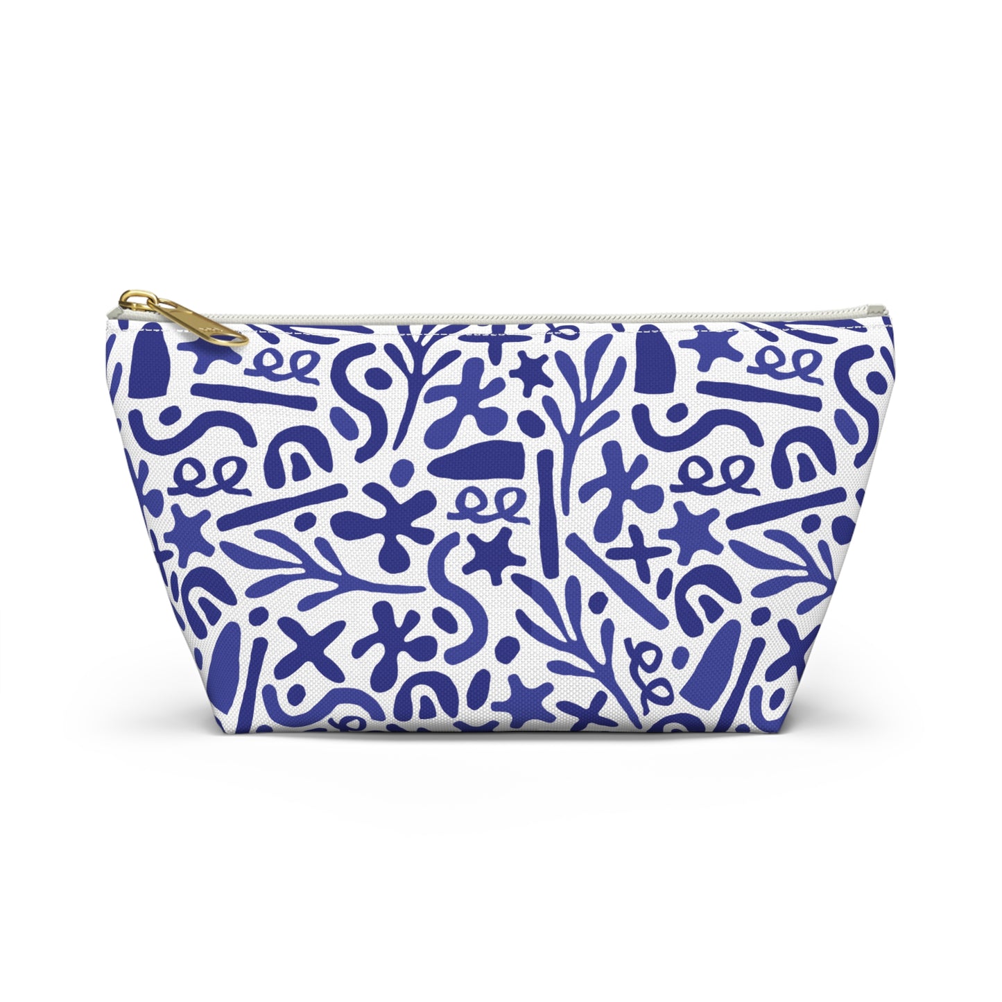 Blue Doodle Cosmetic Pouch | Zipper Makeup Bag