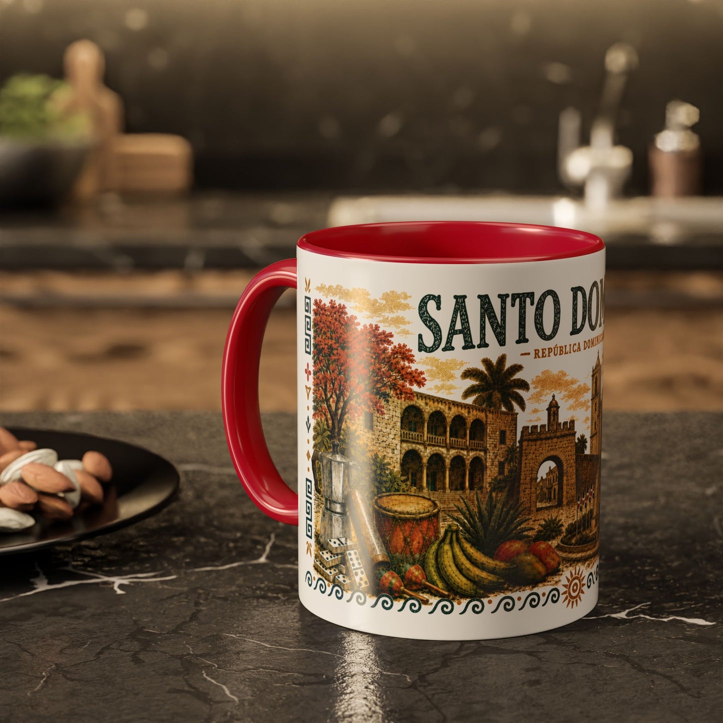 Santo Domingo Dominican Republic Mug | Illustration Ceramic Coffee Mug | Dominican Souvenir Gift