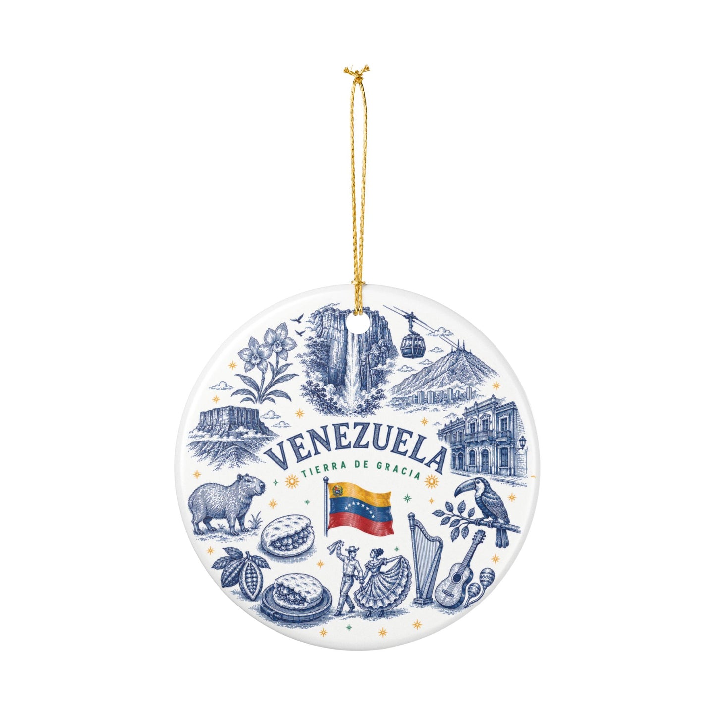Venezuela Illustration Ceramic Ornament