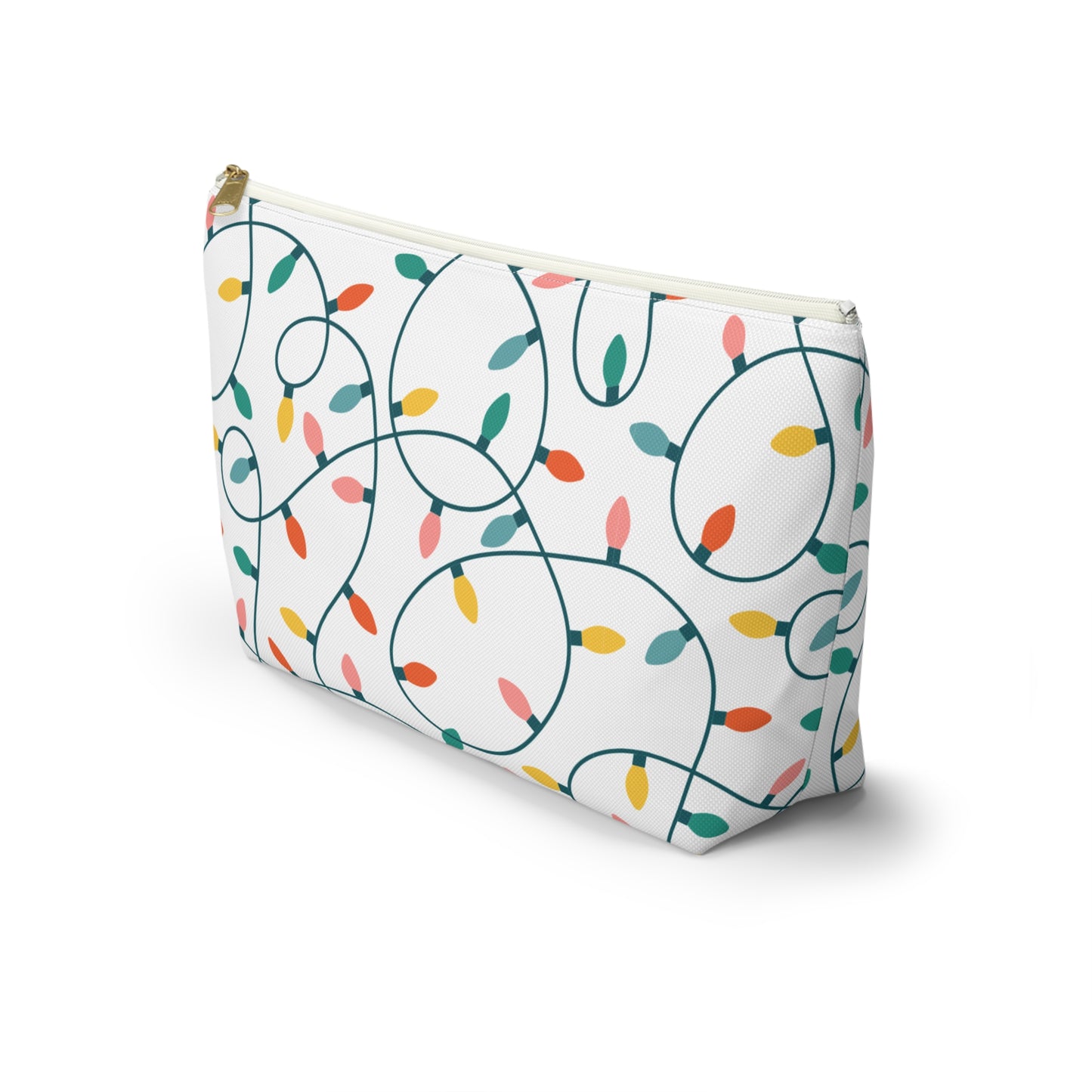 Holiday Lights Cosmetic Pouch | Zipper Makeup Bag