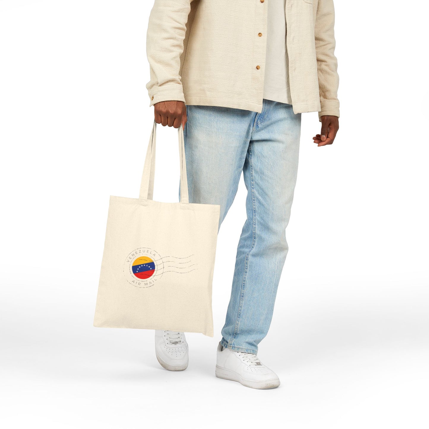Venezuela Vintage Postage Stamp Canvas Tote Bag | Eco-Friendly Reusable Shopping Bag