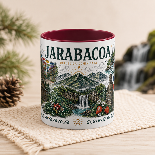 Jarabacoa Dominican Republic illustrated coffee mug