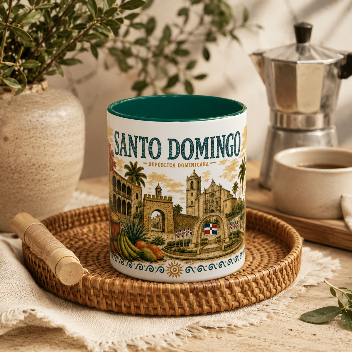 Santo Domingo Dominican Republic illustrated coffee mug