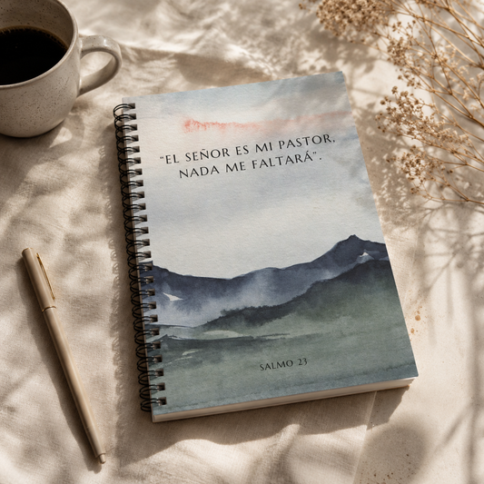 Spanish Christian prayer journal with Psalm 23 El Señor es mi Pastor
